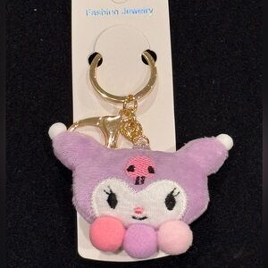 BAG CHARM Purple Kuromi Plushie PPP Pompom Keychain
